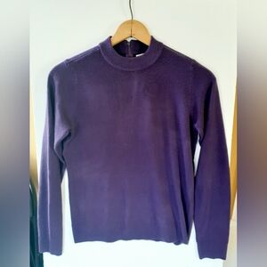 Ladies Carolyn Taylor Purple Mock Turtleneck Zip Up Pullover Sweater Size M